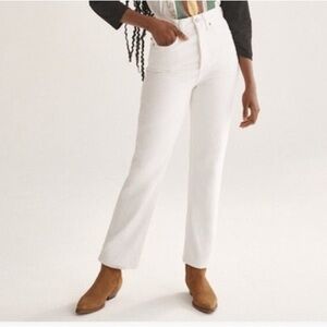 Denim Forum Women's White Straight Leg Jeans jonie high rise 29L